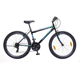 Neuzer Nelson 30 férfi MTB kerékpár 18 fokozatú, duplafalú kerekek, fekete/türkiz-neon zöld 19"