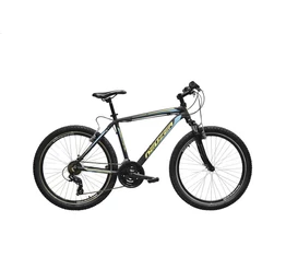 Neuzer Mistral 30 férfi aluvázas 26-os MTB kerékpár, teleszkóp, 21 sebességes fekete/sárga/türkiz 19&quot;