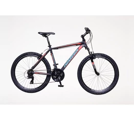 Neuzer Mistral 30 férfi aluvázas 26-os MTB kerékpár, teleszkóp, 21 sebességes fekete/piros/cián 17&quot;