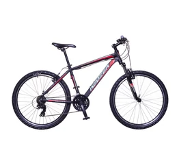 Neuzer Mistral 50 férfi aluvázas 26-os MTB kerékpár, 21 sebességes, teleszkópos, fekete/piros-cián 21"