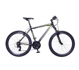 Neuzer Mistral 30 férfi aluvázas 26-os MTB kerékpár, teleszkóp, 21 sebességes matt fekete/zöld-szürke 21"