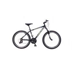 Neuzer Mistral 50 férfi aluvázas 26-os MTB kerékpár, 21 sebességes, teleszkópos, fekete/neonzöld-türkiz 17"