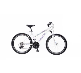 Neuzer Mistral 50 női aluvázas 26-os MTB kerékpár, 21 sebességes, teleszkópos, fehér/lila-kék 19"