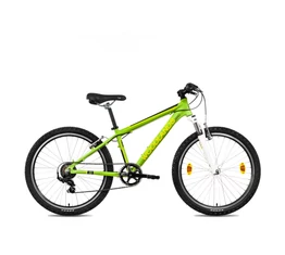 Csepel Woodlands 24-es gyerek kerékpár alumínium vázzal és teleszkóppal, 6sebességes, zöld