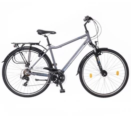 Neuzer Ravenna 100 férfi alu vázas trekking kerékpár agydinamós, teleszkópos sötétszürke/kék matt 21&quot;