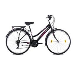 Csepel Landrider női trekking kerékpár Shimano RS/TX váltó, duplafalú abroncs, fekete 19"