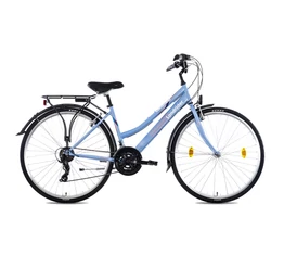 Csepel Landrider női trekking kerékpár Shimano RS/TX váltó, duplafalú abroncs, világoskék 17"