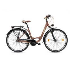 Csepel Signo 28"-os városi kerékpár Shimano Nexus 7 fokozatú agyváltó, női, barna 19"