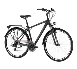 Kellys Carson 10 Black férfi trekking kerékpár 21 fokozatú Shimano TY300 váltó, V-fék, M/19"
