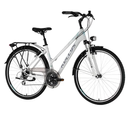 Kellys Cristy 30 White női trekking kerékpár 24 fokozatú Shimano Altus váltó,  V-fék S/17"