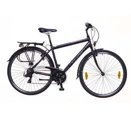 Neuzer Ravenna 50 férfi alumínium vázas trekking kerékpár, merevvillás mattfekete/bordó 19"