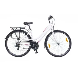 Neuzer Ravenna 50 női alumínium vázas trekking kerékpár, merevvillás, fehér/bordó matt 19"