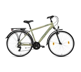 Csepel Traction 100 férfi trekking kerékpár, alumínium váz, 21 fokozat, khaki, 23"