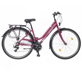 Neuzer Ravenna 50 női alumínium vázas trekking kerékpár merev villás padlizsán-fehér matt 19"