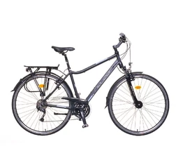 Neuzer Ravenna 300 Alivio férfi trekking kerékpár aluvázas 24 fokozatú váltó, agydinamós, fekete/szürke matt 19"