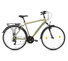 Csepel Traction 100 férfi trekking kerékpár, alumínium váz, 21 fokozat, khaki, 21"