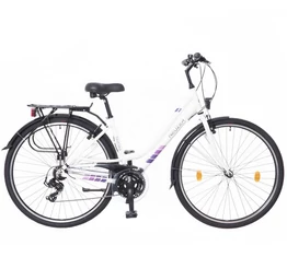 Neuzer Ravenna 50 női alumínium vázas trekking kerékpár merev villás fehér-lila matt 17"