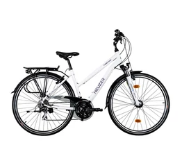 Neuzer Firenze 100 női alu vázas trekking kerékpár, agydinamós, teleszkópos fehér/lila matt 17"