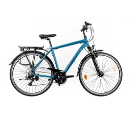 Neuzer Firenze 100 férfi alu vázas trekking kerékpár, agydinamós, teleszkópos matt azúrkék/kék 21"