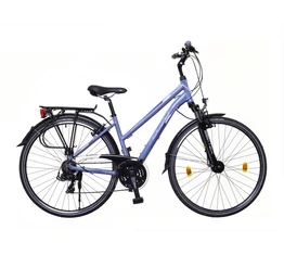 Neuzer Firenze 100 női alu vázas trekking kerékpár, agydinamós, teleszkópos szürke/rózsaszín-fekete matt 19&quot;