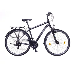 Neuzer Firenze 100 férfi alu vázas trekking kerékpár, agydinamós, teleszkópos fekete/fehér-szürke matt 17"