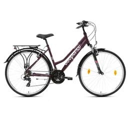 Csepel Traction 100 női trekking kerékpár, alumínium váz, 21 fokozatú, padlizsán, 19"