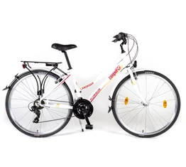 Csepel Landrider női trekking kerékpár alu vázas, 21 fokozatú Shimano váltó, fehér 19"