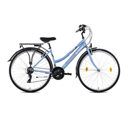 Csepel Landrider női trekking kerékpár Shimano RS/TX váltó, duplafalú abroncs, világoskék 19"