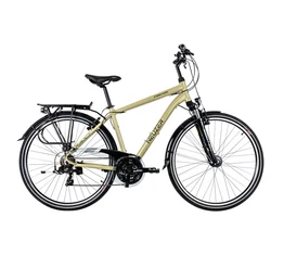 Neuzer Firenze 100 férfi alu vázas trekking kerékpár, agydinamós, teleszkópos sárgásszürke/fekete matt 21"