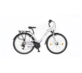 Neuzer Ravenna 100 női alumínium vázas trekking kerékpár agydinamós, teleszkópos fehér/lila matt 17"