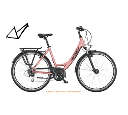 KTM Life Joy női trekking kerékpár 24 fokozatú Shimano Altus váltó, komfort vázas, vintage rose 51cm