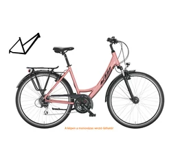 KTM Life Joy női trekking kerékpár 24 fokozatú Shimano Altus váltó, komfort vázas, vintage rose 46cm