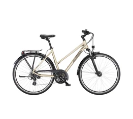 KTM Life Joy női trekking kerékpár 24 fokozatú Shimano Altus váltó, pezsgő 51cm