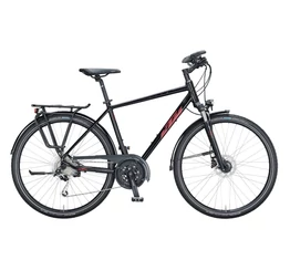 KTM Life Space férfi trekking kerékpár 27 fokozatú Deore XT váltó, tárcsafék, metál fekete 46cm