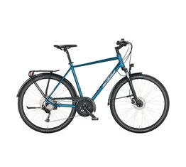 KTM Life Space férfi trekking kerékpár 27 fokozatú Acera váltó, tárcsafék, vital blue 56cm