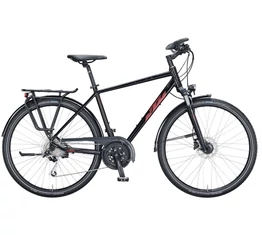 KTM Life Space férfi trekking kerékpár 27 fokozatú Deore XT váltó, tárcsafék, metál fekete 60cm