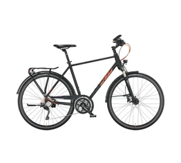 KTM Life 1964 férfi trekking kerékpár, 30 fokozatú Deore XT váltó, tárcsafék, matt fekete 56cm