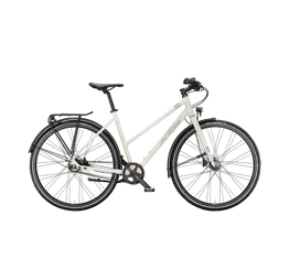 KTM Kent 11 Belt női trekking kerékpár, 11 fokozatú ALFINE agyváltó, szíjhajtás, tárcsafék, opál fehér 51cm