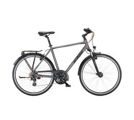 KTM Life Joy férfi trekking kerékpár 24sebességes Shimano Altus váltó, acélszürke 51cm