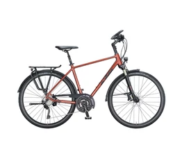 KTM Life Tour férfi trekking kerékpár, 30 fok. DeoreXT váltó, tárcsafék, matt vörösréz/fekete 51cm