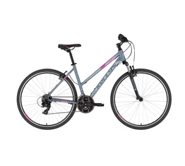 Kellys Clea 10 Grey/Pink női cross kerékpár 21 fokozatú TY300 váltó, V-fék 19"
