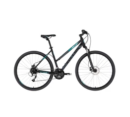 Kellys Clea 90 Black/Aqua női cross kerékpár 24 fokozatú Altus váltó, hidraulikus tárcsa, 19&quot;