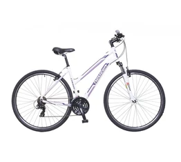 Neuzer X100 női cross kerékpár 21sebességes Shimano váltó, fehér/bordó-mályva 17"