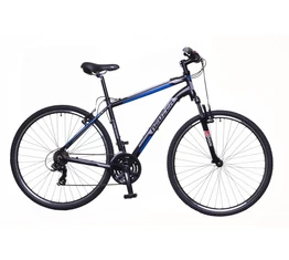 Neuzer X100 férfi cross kerékpár 21sebességes Shimano váltó, fekete/kék-szürke 19&quot;