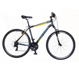 Neuzer X100 férfi cross kerékpár 21sebességes Shimano váltó, fekete/kék-sárga 19"