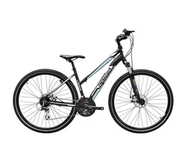 Neuzer X200 Disc női cross kerékpár 24sebességes Shimano váltó, fekete/fehér-kék 17"