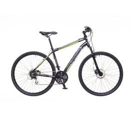 Neuzer X300 Disc férfi cross kerékpár 24sebességes Shimano váltó, fekete/zöld-szürke 21"