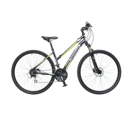 Neuzer X300 Disc női cross kerékpár 24sebességes Shimano váltó, fekete/szürke-zöld 17"