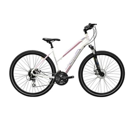 Neuzer X200 Disc női cross kerékpár 24sebességes Shimano váltó, fehér/bordó-mályva 19"