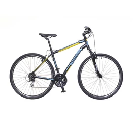 Neuzer X200 férfi cross kerékpár 24sebességes Shimano Acera váltó, fekete/kék-sárga 21"